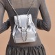 Shoulder Bag, Women's Oil Wax Leather Chain Backpack, Silver Backpack Shoulder Bag, Women's Oil Wax Leather Chain Backpack, Silver Backpack
